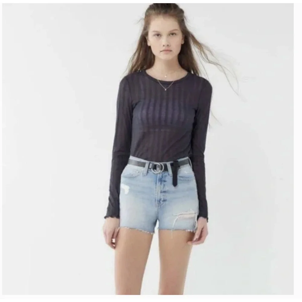 BDG Distressed High Rise Girlfriend Jean Short
